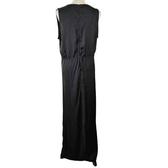 Pretty Garden Black Sleeveless V-Neck Twist Front Maxi Dress Size XL Party Sexy - Picture 3 of 10